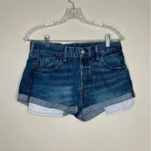 Levi's 501 Women's Cut Off Rolled Hem Denim Shorts Size 30